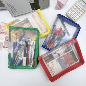 A5 Transparent Visibility Zipper File Bag, Durable PP Material, Waterproof Large Capacity, Perfect for School and Office Supplies