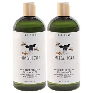 Rae Dunn 2-Pack Anti-Itch Formula Pet Shampoo with Aloe & Coconut Oil, Oatmeal Honey, 800ml