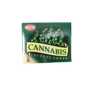 HEM Cannabis Incense Cones - 10 Non Aerosol Scented Cones per Pack for Calming Aroma and Serene Environment