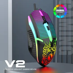 Wireless Seven-Color LED Mouse, 4 Button Gaming Mouse, Computer Competition Mouse, Dpi Adjustable, High Performance Wired Mouse, Computer Peripherals