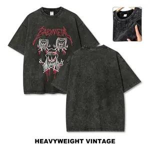 Unisex Babymetal Vintage Washed Graphic T-Shirt – Retro Rock Style Tee, Casual Short Sleeve Streetwear Top