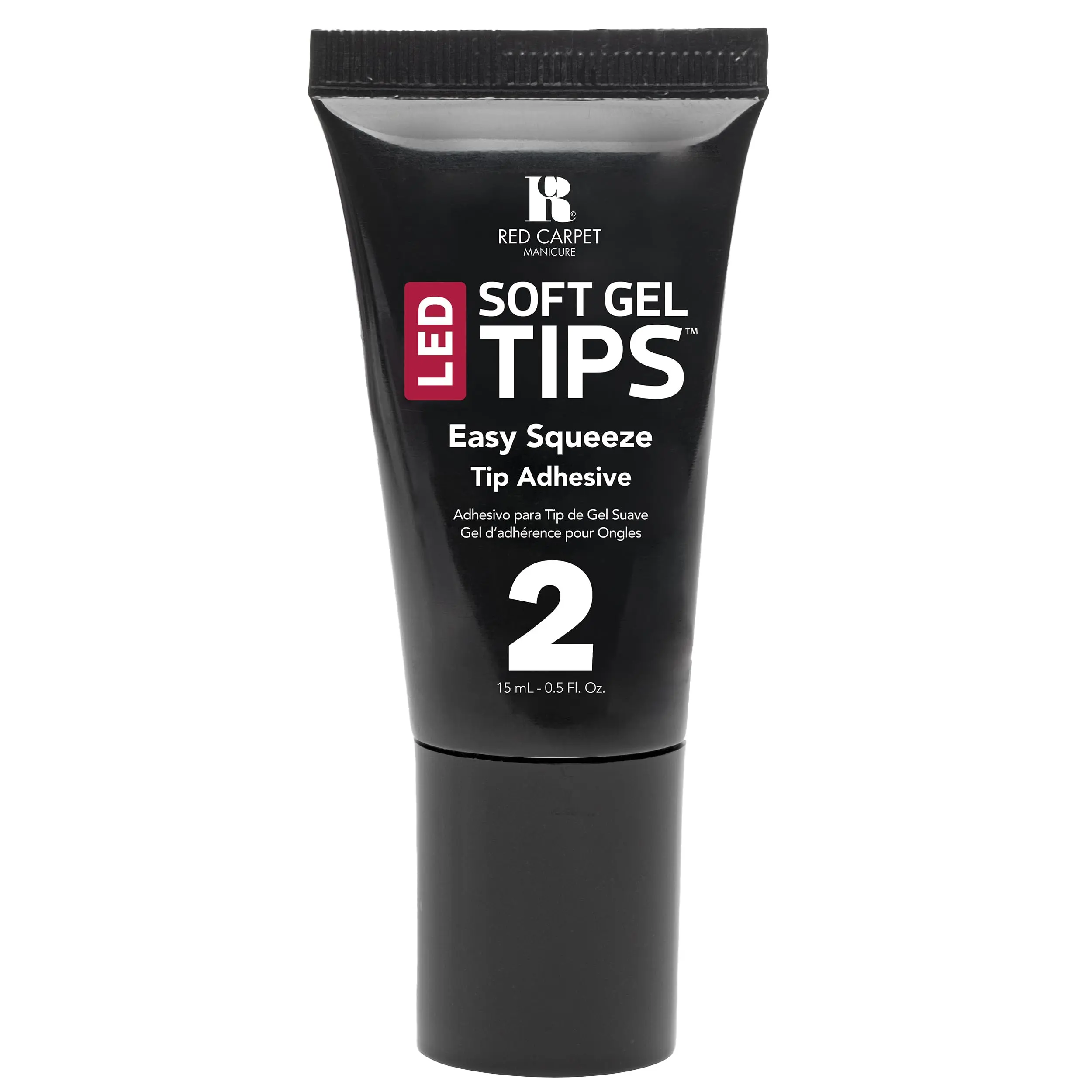 Red Carpet Manicure Soft Gel Tip Easy Squeeze Tip Adhesive – Strong & Long-Lasting Nail Glue for Soft Gel Tips, Precision Applicator, Easy to Use for Professional Nail Extensions, 15mL