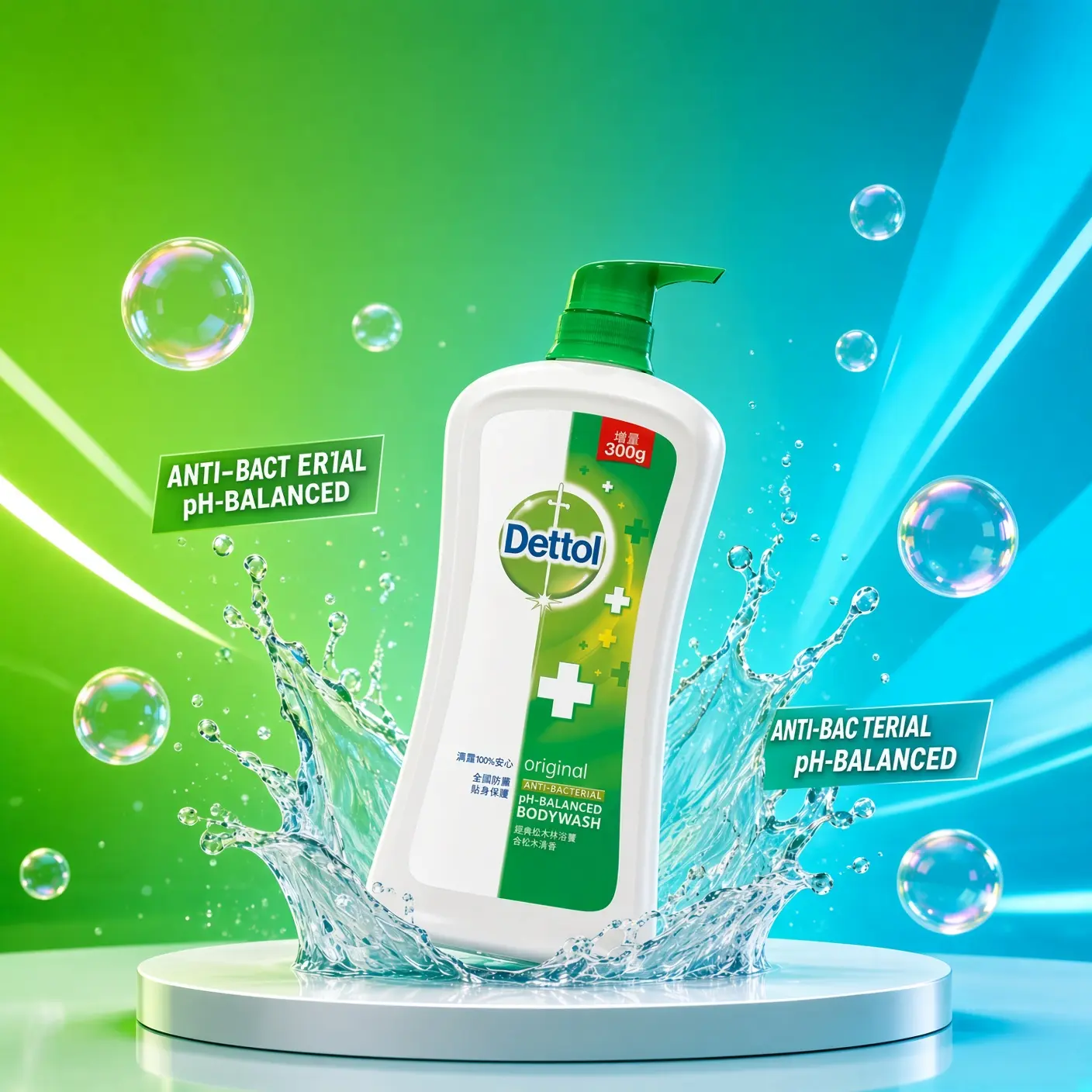 Dettol Antibacterial Body Wash Cleanser, Original Pine Scent, 900ml Large Bottle, Moisturizing Hydrating Formula for Gentle All-Skin Cleansing Aroma Body Care