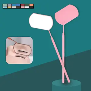Lash Mirror, Stainless Steel Makeup Mirror, Eyelash Extensions Accessories for Lash Extension Supplies, Lash Tech Must Haves,Makeup Inspection Mirror for Lash Tech Supplies(Pink) Daily Durable Cosmetic