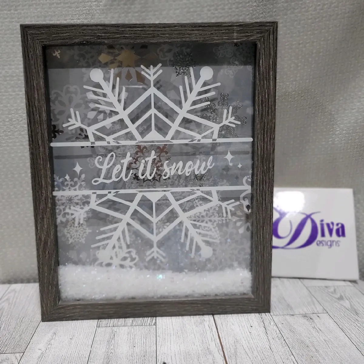 let it snow shadow box, winter decoration