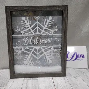 let it snow shadow box, winter decoration
