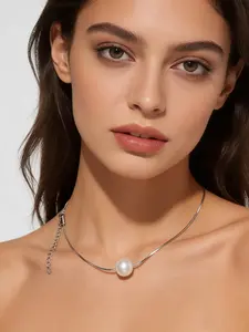 High Quality Stainless Steel Snake Bone Necklace, Minimalist Chain, Anti-Fading, Elegant Simple Design, Perfect for Daily Wear or Parties, Women's Fashion Jewelry Gift