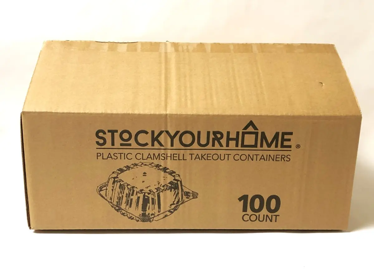 Stock Your Home 2351 Stock Your Home Plastic Clear Clamshell Takeout Containers - Pack of 100
