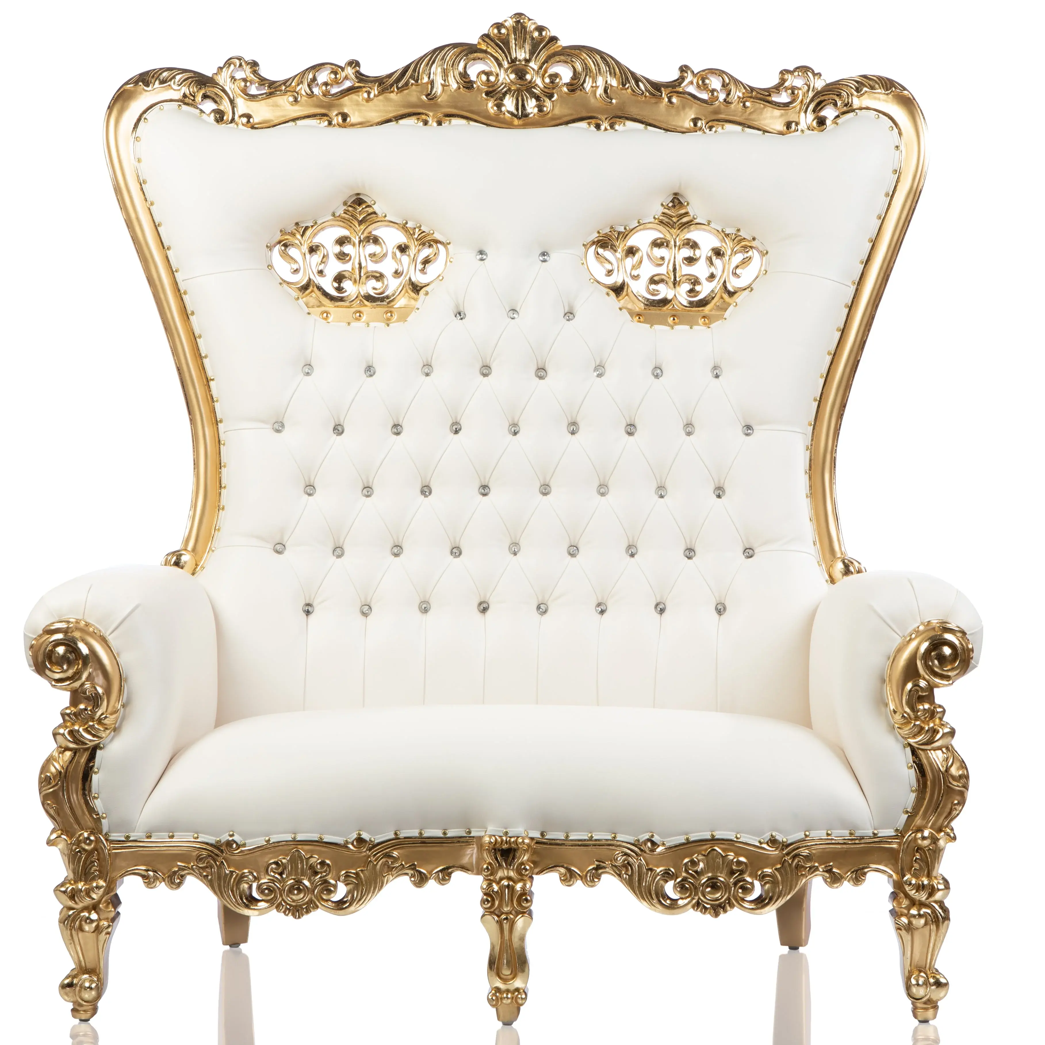 Lenox Double Crowned Throne Chair (White/Gold) Lenox Double Crowned Throne Chair (White/Gold)