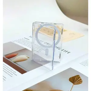 Open-Sided Magnetic Flip Card Holder With PC Shell-Durable, Scratch-Resistant, And Pressure-Resistant, With A Crystal-Clear Finish. High-Transparency Tri-Color Options:, Combining A Futuristic Tech Aesthetic With Striking Visual Appeal.