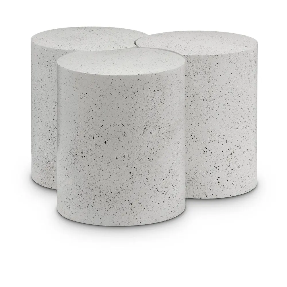 Dimple White Coffee Table, Contemporary Home Decor Piece, Connectable Modular Nesting Design with Multiple Units for Indoor Living Spaces