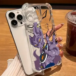 Sun Wukong - Beerus Phone Case Compatible with Iphone 16 15 14 13 12 11 Pro Max X XR XSMAX 8 7 Plus, Shockproof Transparent Soft Back Cover.