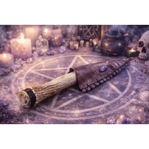 Handcrafted Ritual Athame – Antler & Stone Blade by George Brooks
