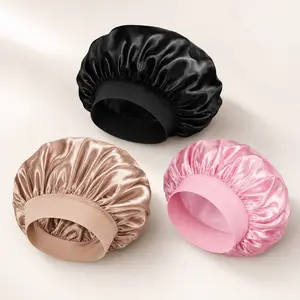 Satin Silk Sleep Bonnet Set for Women Hair Wrap with Soft Elastic Band Night Cap for Curly Natural Wavy Frizzy Hair