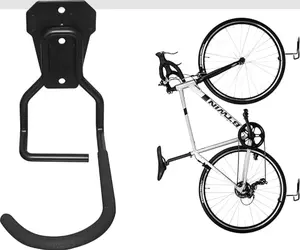 1-Pack Newly Upgraded Black Grille Panel Wall-Mounted Triple-Hook Bike Rack (Screws Included). Heavy-Duty PVC-Coated, space-saving vertical design. Enhanced structure boosts load capacity, ideal as vertical bike stand for wall-mounted storage.