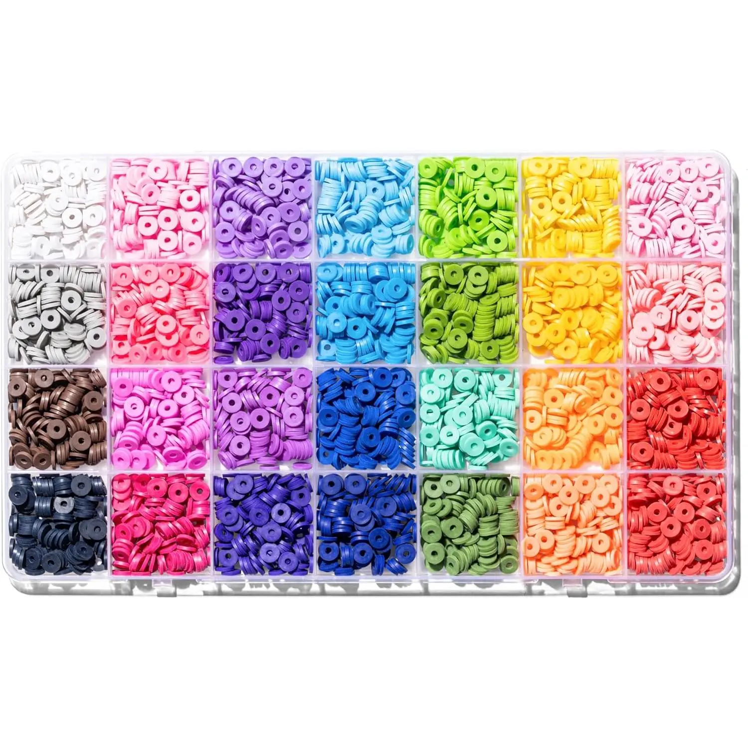 Clay Beads Kit - 28 Colors, 3500 Pcs Lightweight 1mm Thick 2mm-6mm Flat Round Polymer Heishi Spacer Beads for Bracelets, DIY Craft & Jewelry Making, Polymer Clay, Jewelry Craft, Beads Making