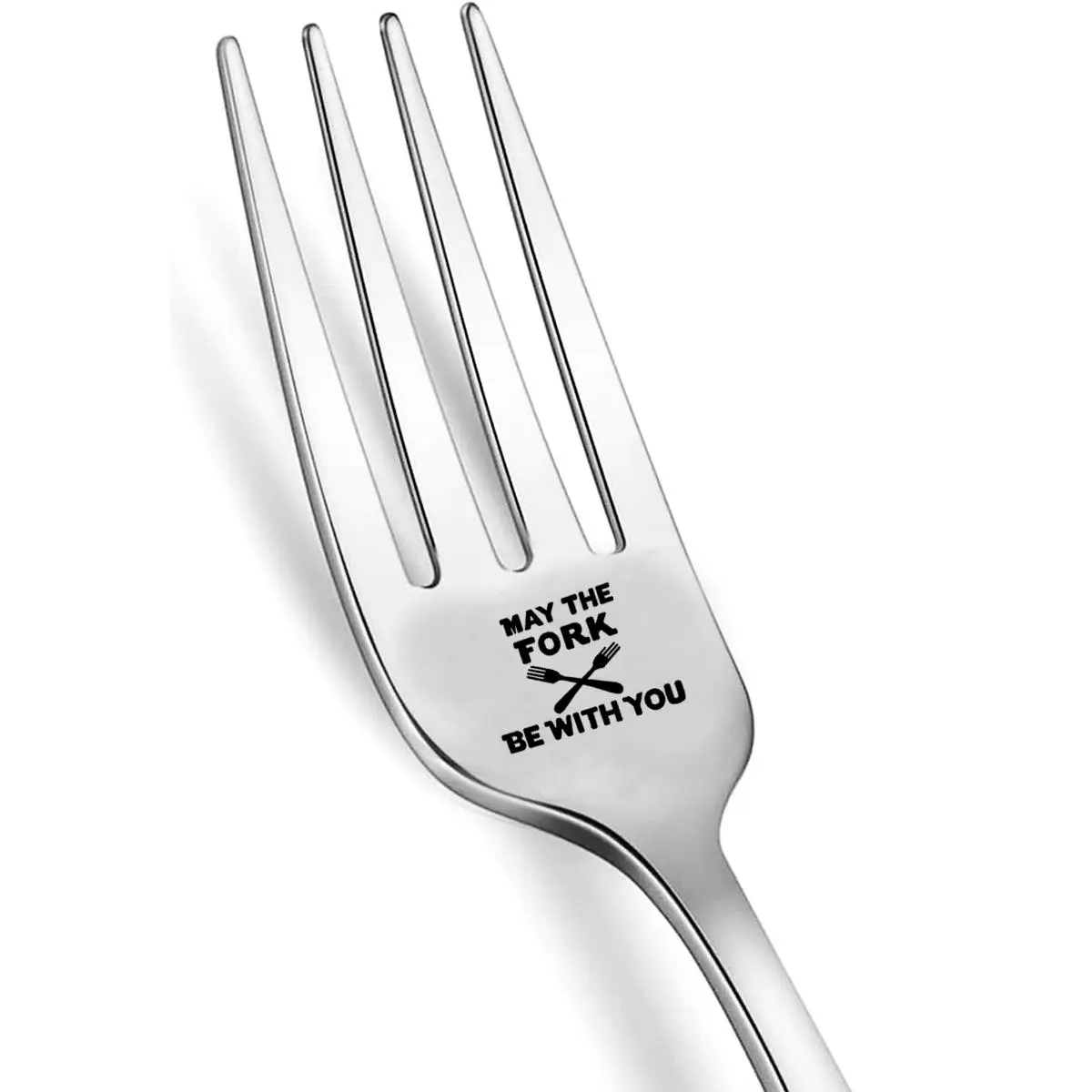 Laser Engraved Stainless Steel Fork, 1 Count May The Fork Be with You Fork, Funny Gag Gift, Party Gifts, Funny Birthday Gifts, Fathers Day Present, Gifts for Boyfriend Girlfriend Husband Mom Dad, Anniversary Valentines