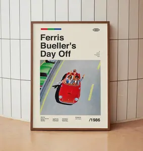 Ferris Bueller's Day Off Movie Poster, Retro Movie Poster, Poster Decor Room, Poster Movie