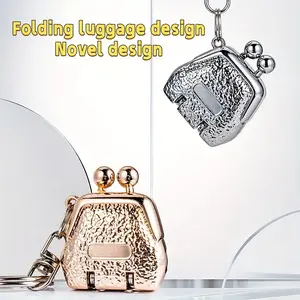 1PCS Stainless Steel Mini Fingernail Clipper with Keyring, Mini Bag-Shaped Folding Nail Clippers, Modern Mini Nail Clippers Keychain Set with Concave Blade and Built-in Nail File, Portable and Stylish Unscented Manicure Accessory for Fingernail Care