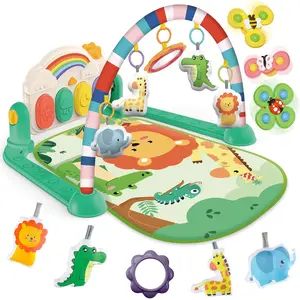 Baby Gym & Play Mat, Tummy Time & Activity Mat Toys, Infant to Toddler Play Piano Mat, 0–12 Months, Green – Easter & Happy Birthday Gifts