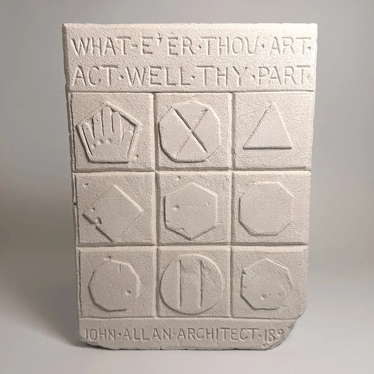 What Ere Thou Art Act Well Thy Part Mckay Stone LDS Magic Square Sculpture Wall Art