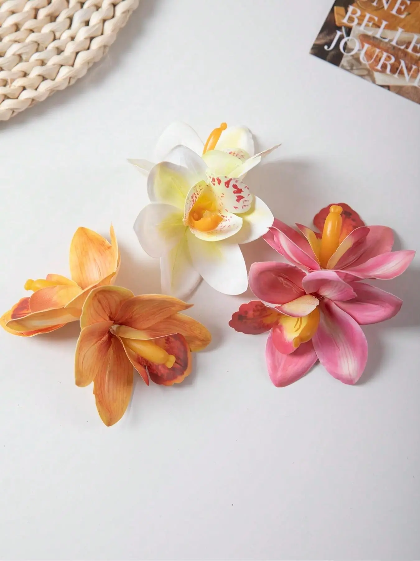 3pcs Sword Lily Flower Hair Clips for Women, Artificial Floral Hair Barrettes, Sweet Beach Vacation Cute Hair Accessories, Valentine’s Day Gift