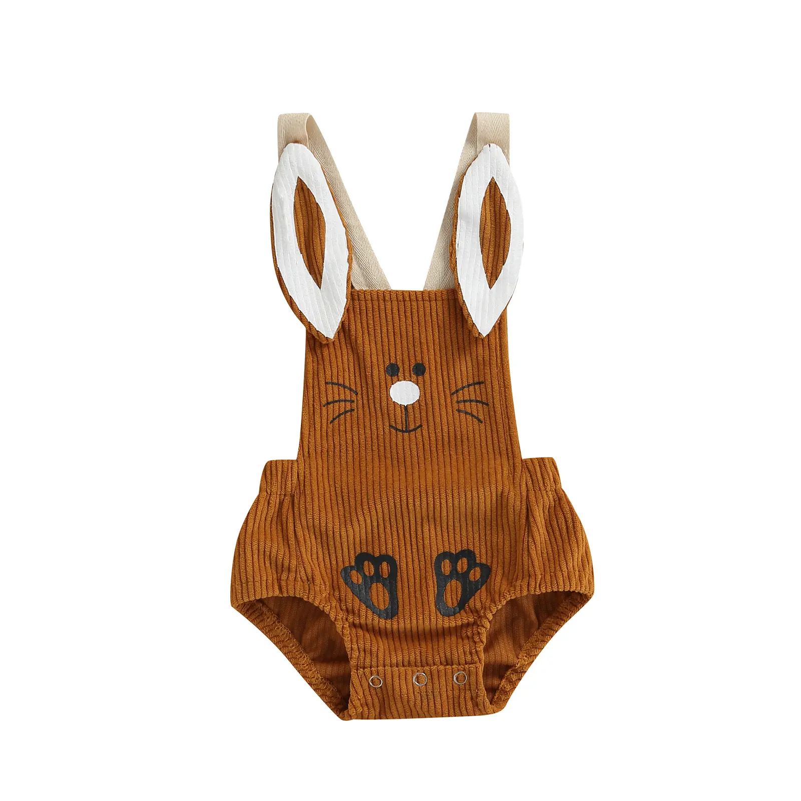 Ma&Baby My First Easter Baby Boy Girl Outfit Bunny Romper Rabbit Ear Sleeveless Bodysuit Overalls Easter  Costume