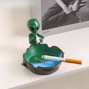 1pc, Ashtray, Exquisite Alien Creative Ashtray, Alien Personalized Ashtray, Alien Style Resin Ashtray, Portable Resin Starry Sky Ash Tray, Desktop Adornment For Home, Cute Smoking Accessorie Gadget