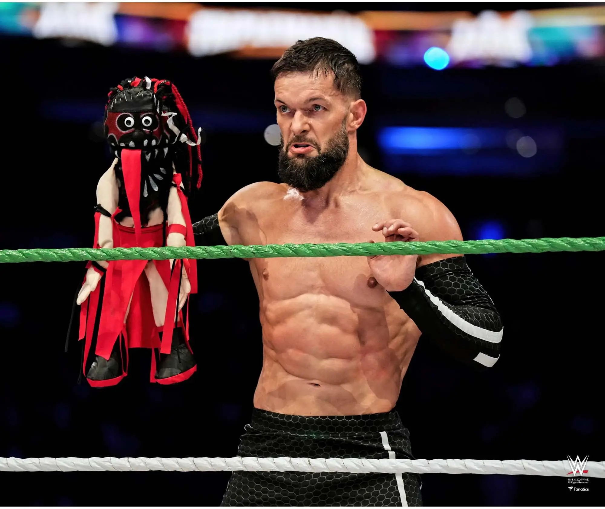 Finn Balor WWE Unsigned AAA Triplemania XXXIII with Demonito Puppet Photograph - Wrestling Memorabilia