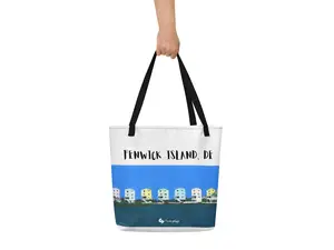 Fenwick Island, DE Houses - Large Tote Bag
