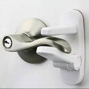 Door Handle Lock Easy Installation No Tools Required 2 Button Press 90 Degree Rotating Handle Polished Metal Surface Durable Reliable, Christmas gift, Security Lock, Door Hardware