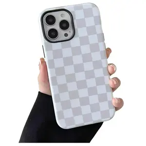 Simple Black and Gray Checkerboard Phone Case,phone Case Suitable for Iphone 11/12/13/14/15/16/17 Pro Promax Plus Air and Samsung S22/S23/S24/S25 Plus Ultra Fe. Strong Protection and Refined Texture.