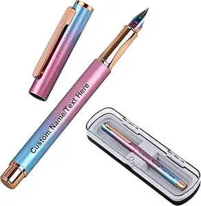 Personalized Fountain Pen, Custom Text, Logo, Suitable for Corporate, Parties and Events, Engraved Metallic Customized Pens Gift Ideal for Men & Women, Ink Refill Converter, Calligraphy, Writing,gift