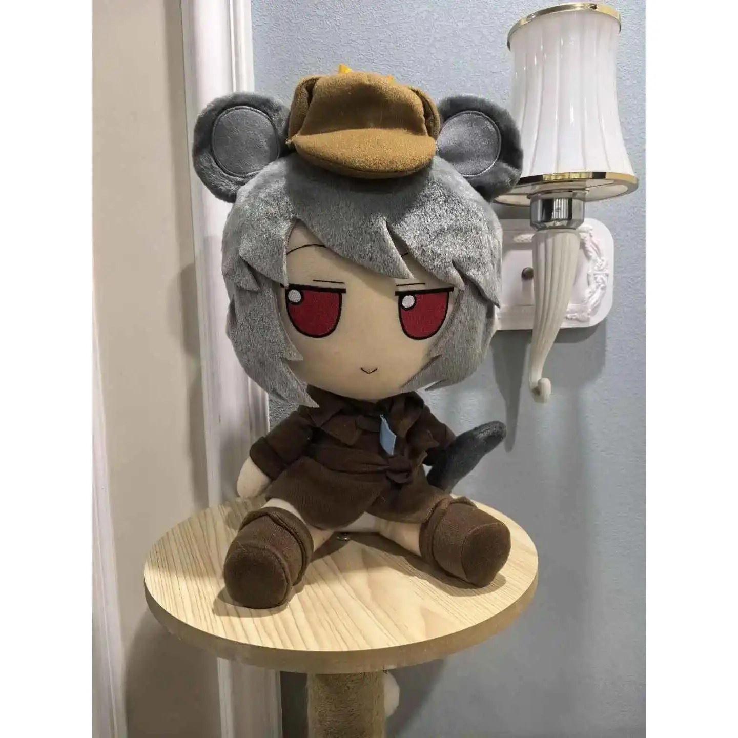 Touhou Project Nazrin Series Cute Fumo Girl Sitting Model Pillow 30cm Anime Puppet Plushie Cartoon Kawaii Cosplay Xmas Gifts