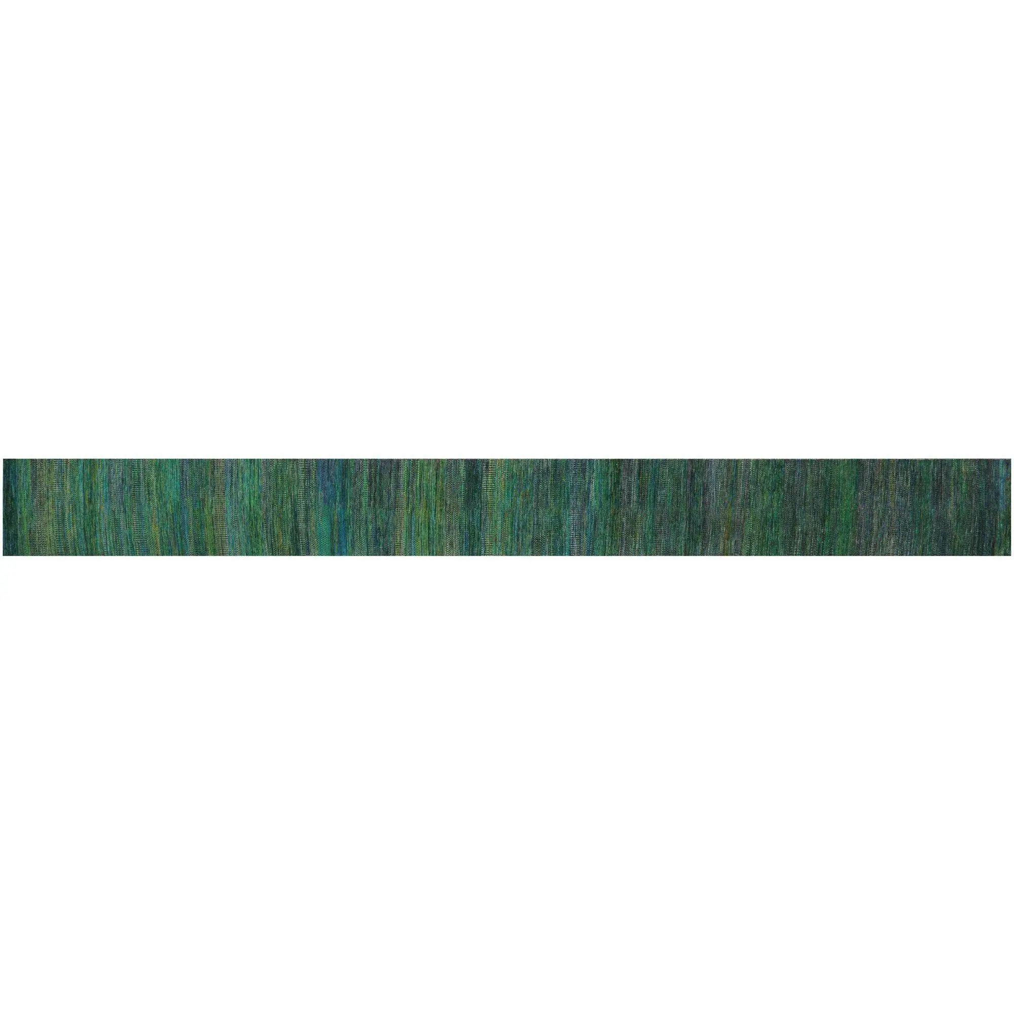 Green Runner Super Savannah Gabbeh Hand Knotted Wool & Silk Rug 2' 6" X 24' 0" - Q8630