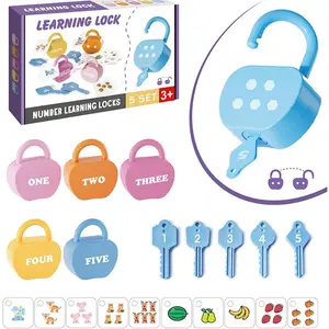 Cause and Effect Toys for Toddlers 3+, Montessori Lock & Key Set with 5 Apple-Shaped Locks, Keys & 10 Cards – Learn Numbers, Colors & Motor Skills STEM Toy Gift for Home & Classroom busy  bord toys  n  joy 18  month  old fine motor game baby play tissue h