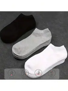 Pure Color Short Socks, Casual Fashion Footwear, Comfortable Daily Wear, Versatile Style for All Seasons