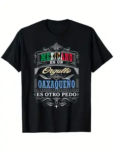 Men's Oaxaca Mexico T-Shirt Vibrant Letter Print Unisex Cotton T-shirt for Men Fashion Men's Top for Daily Wear
