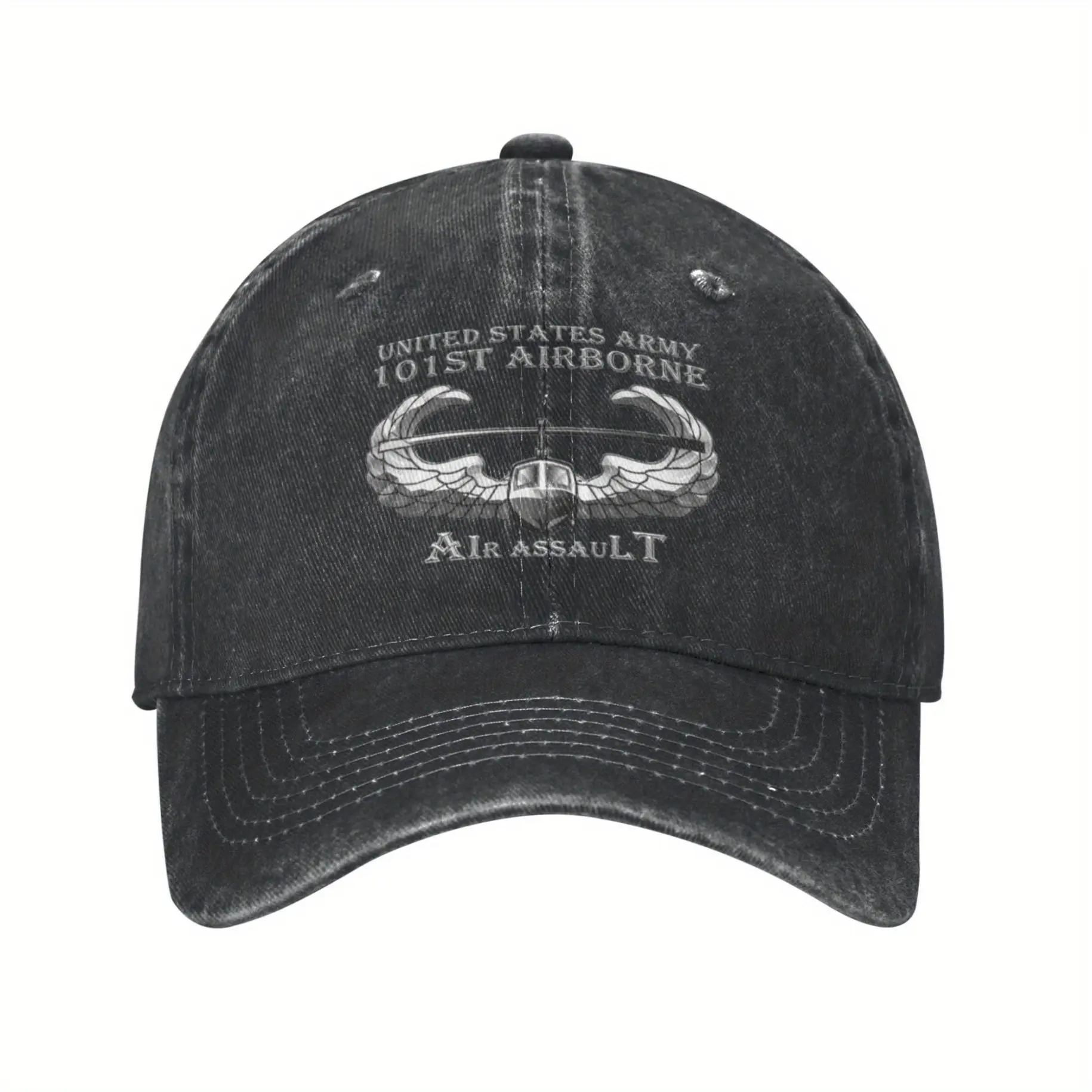 1 Piece U.S. Army 101st Airborne Air Assault Polyester Retro Dad Cap - Adjustable All-Seasons Outdoor Wear Hat for Men, Sports & Outdoor Accessory
