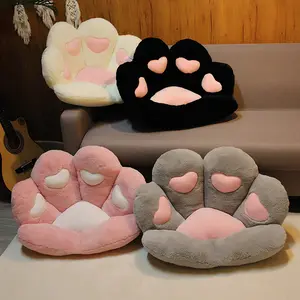 Bear Paw Heart-Shaped Semi-Enclosed 2-in-1 Cushion & Back Pillow, Cute Cat Paw Office Student Seat Pad, Lazy Sofa Lumbar Support & Pressure Relief, Soft Comfortable