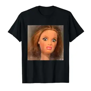 Funny Disgusting Doll Face Meme T-shirt for Men Women T Shirts Short Sleeve Tops  Casual Shirts for Women