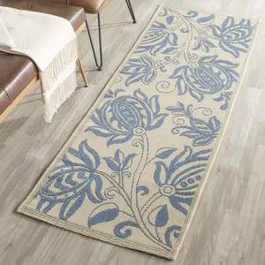 COURTYARD, NATURAL / BLUE, 2' X 3'-7", Area Rug, CY2961-3101-2