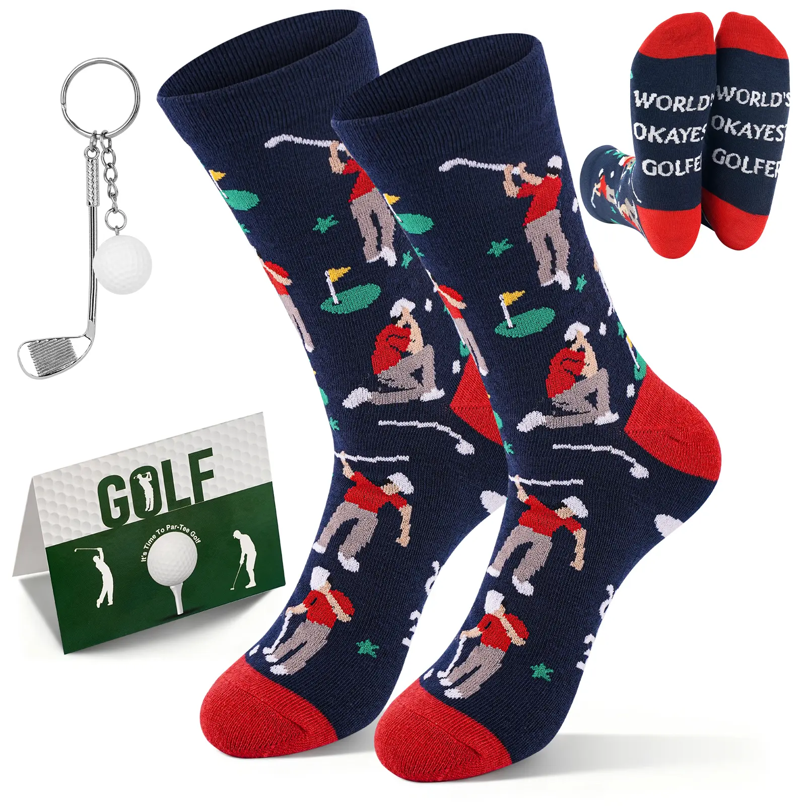 Fathersday Gift Golf Socks for Men – Novelty Golf Gift for Dad, Son, Brother or Boyfriend, Perfect Stocking Stuffer, Valentine’s Day Gift