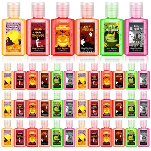 24 Pcs Halloween Hand Sanitizers Bulk Mini Pumpkin Hand Sanitizer Pocket Hand Sanitizer Travel Size 1 oz Halloween Bulk Gifts Halloween Party Favor Holiday Gift for Halloween Basket Daily Outdoor Use for Coworkers, Teachers, Nurses and Guests
