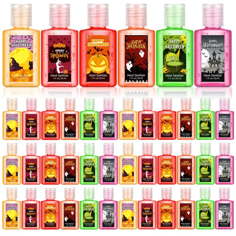 24 Pcs Halloween Hand Sanitizers Bulk Mini Pumpkin Hand Sanitizer Pocket Hand Sanitizer Travel Size 1 oz Halloween Bulk Gifts Halloween Party Favor Holiday Gift for Halloween Basket Daily Outdoor Use for Coworkers, Teachers, Nurses and Guests