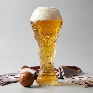 Trophy-Shaped Beer Mug 450ml Classic Football Champion Pint Glass World Cup Trophy Design Perfect Gift for Football Fans Tumbler Stylish