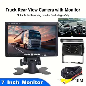 7-Inch Wired Heavy Duty CCD 18 LED Rear View Camera with RAC 10m cable Reversing Backup Functionality for Motorhome,Caravan