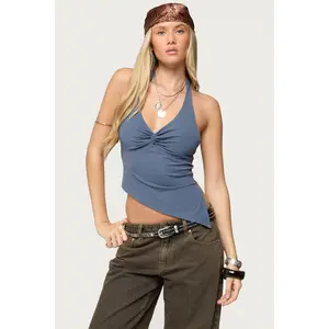 Susanna Asymmetric Twist Halter Top