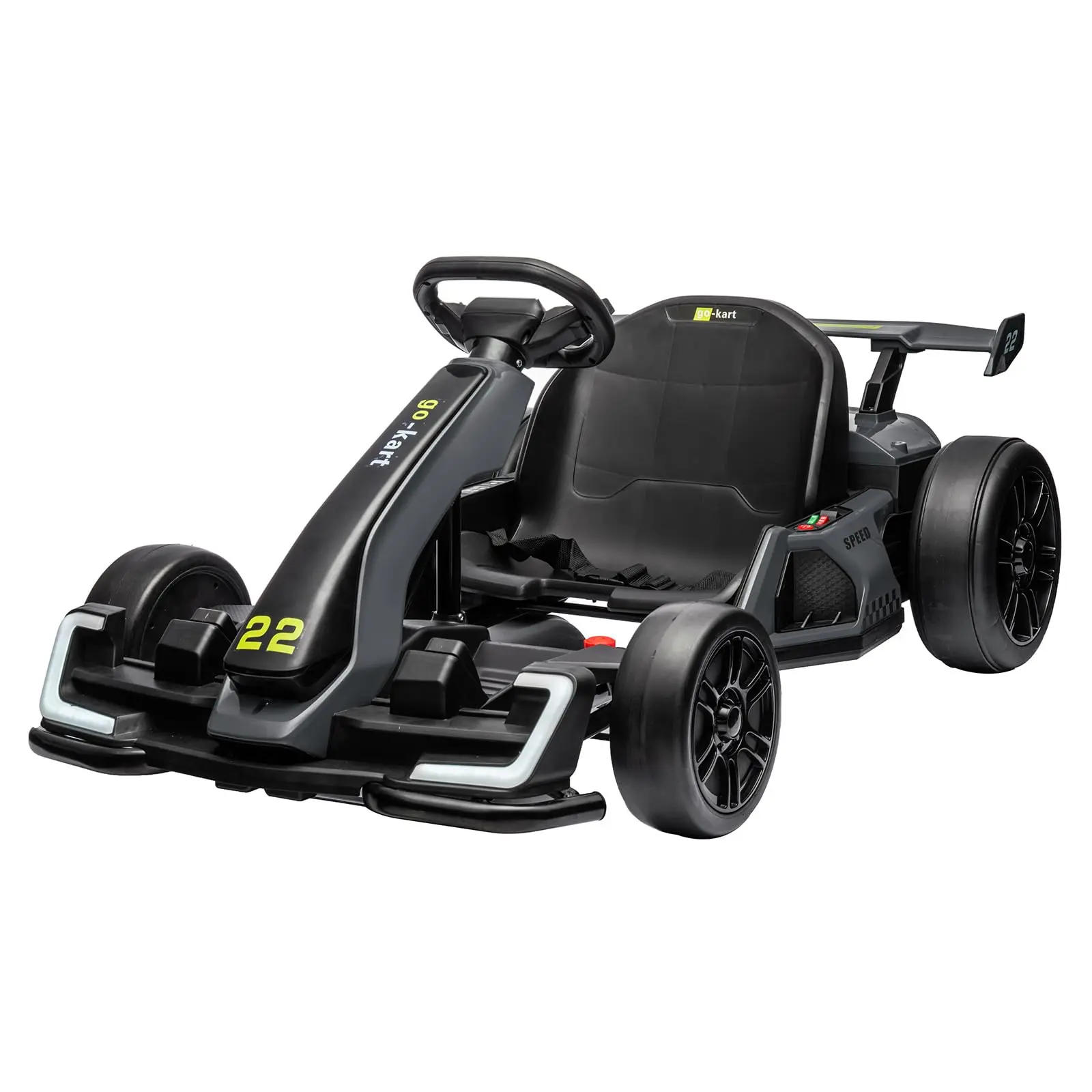 24V Electric Go Kart,300W Powerful Drift Kart for Kids,Electric Pedal Kart,with 300W Strong Motor, Drift/Sport Mode,Big Battery,Eva Tire,Length Adjustmen for Outdoor Racing Toy-Grey