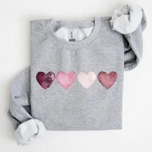 Valentine Hearts, Retro, Sweatshirt, Valentine's Day, Crew Neck, Women's, Crewneck, Valentine's Day, Love, Heart, Cupid